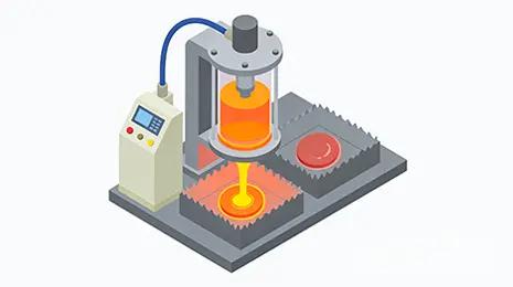 Illustrazione della macchina per colata sotto vuoto