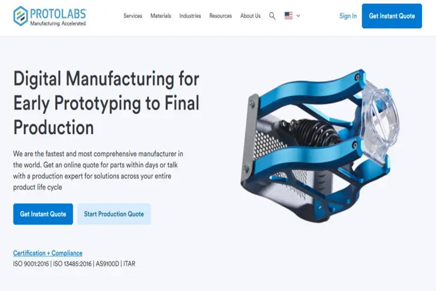 Protolabs presenta i suoi servizi di produzione digitale accelerata per prototipi e parti finali.